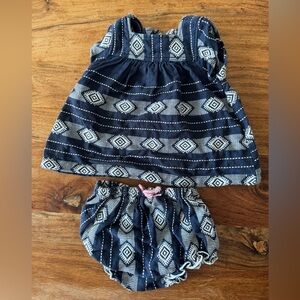 Pink Chicken Navy and White Patterned Matching Set